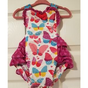 Jelly the Pug Butterfly Heart Romper